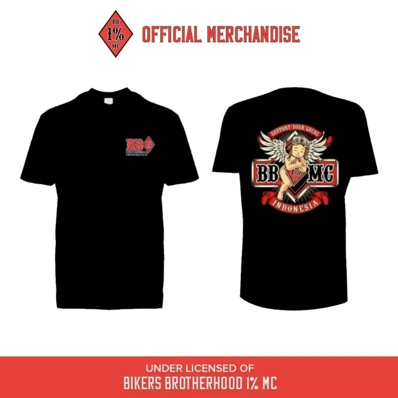 KAOS BAJU BIKERS BROTHERHOOD BB MC ANGEL BAHAN ADEM