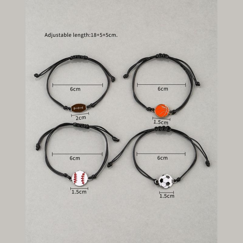 Creative Soccer Baseball Volleyball Charms Bracelets Women Men Adjustable Braided Rope Bracelet Sport Souvenir Bangle Jewelry 8