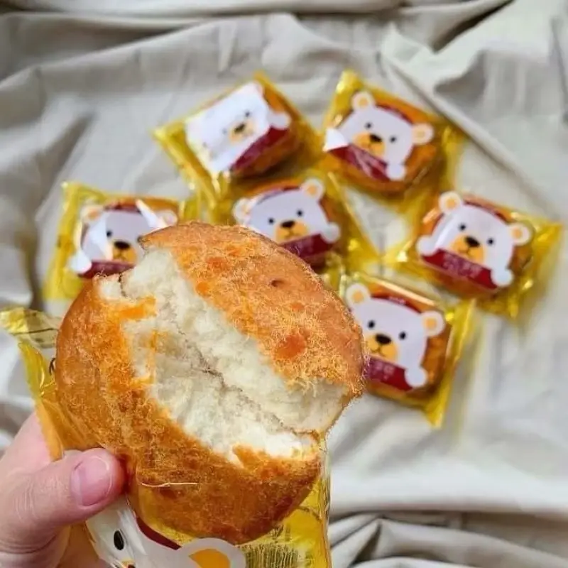 Bánh Gấu Ruốc Chà Bông Thơm Ngọt Cake Food Không Teriyaki Ăn Vặt Cà Rốt Food