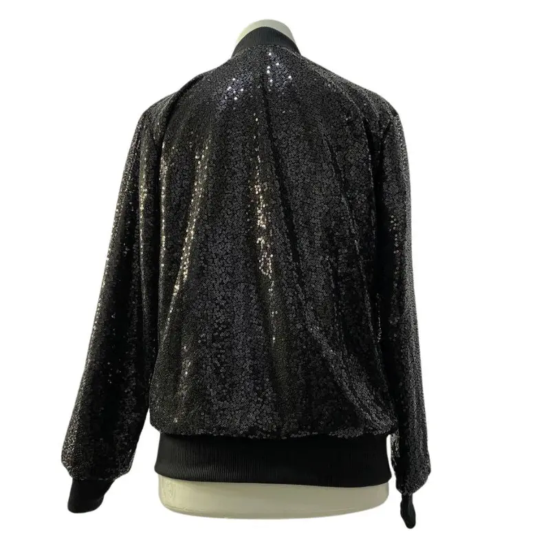 jacket bomber wanita full payet exclusive Jaket Outer Hitam 3