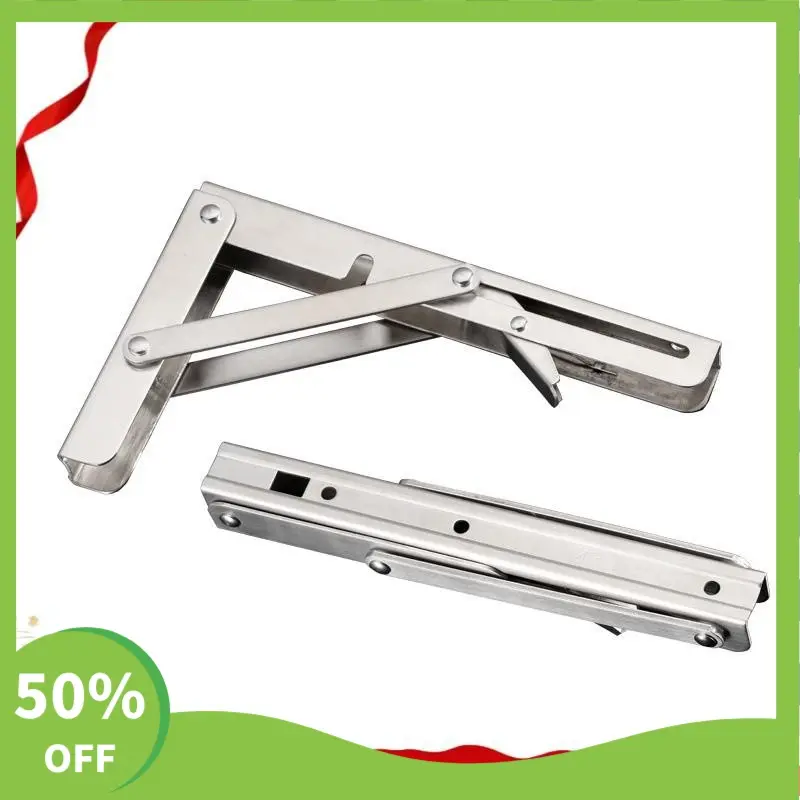 [INOX- 2 CÁI] Bản lề gấp gọn thông minh-giá đỡ treo tường chịu lực cao 0