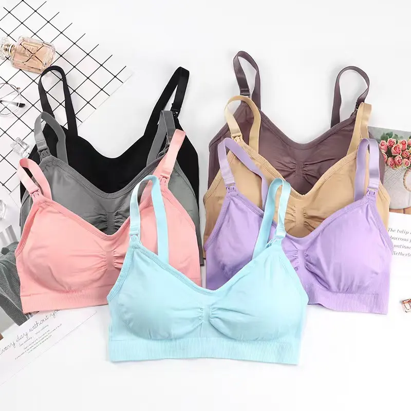 Áo Ngực Cho Con Bú Cho Phụ Nữ Mang Thai, Không Có Gọng, Cài Cửa Mở, Ngoại Cỡ, Có Thể Điều Chỉnh, Đẩy Lên, Thiết Kế Liền Mạch, Thích Hợp Làm Đồ Lót