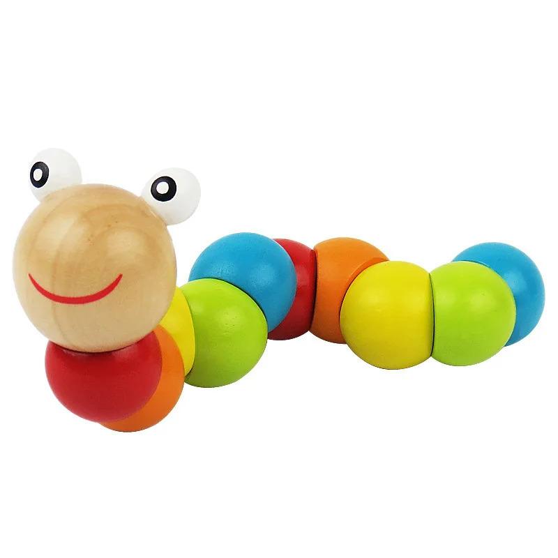 Product Introduction of Montessori Educational Toys Fun Wooden Toys Bugs Eating Fruit Apple Pear Early Education Teaching Aid Toys Gift 20