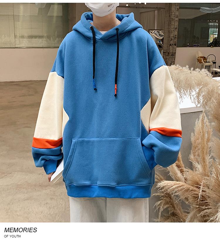 Product Introduction of Áo Hoodie Nam, Dáng Rộng, Hợp Xu hướng, Dành Cho Thanh Thiếu Niên Và Học Sinh, Màu Tương Phản, Áo Áo Chui Đầu Dài Tay, Thích Hợp Cho Các Cặp Đôi, Áo Len 6