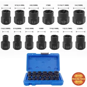 13 PCS UNIVERSAL BOLT NUT REMOVER SET 8MM-19MM SHORT LONG EXTRACTOR TOOL KIT FOR ALL TYPES DAMAGED SCREWS
