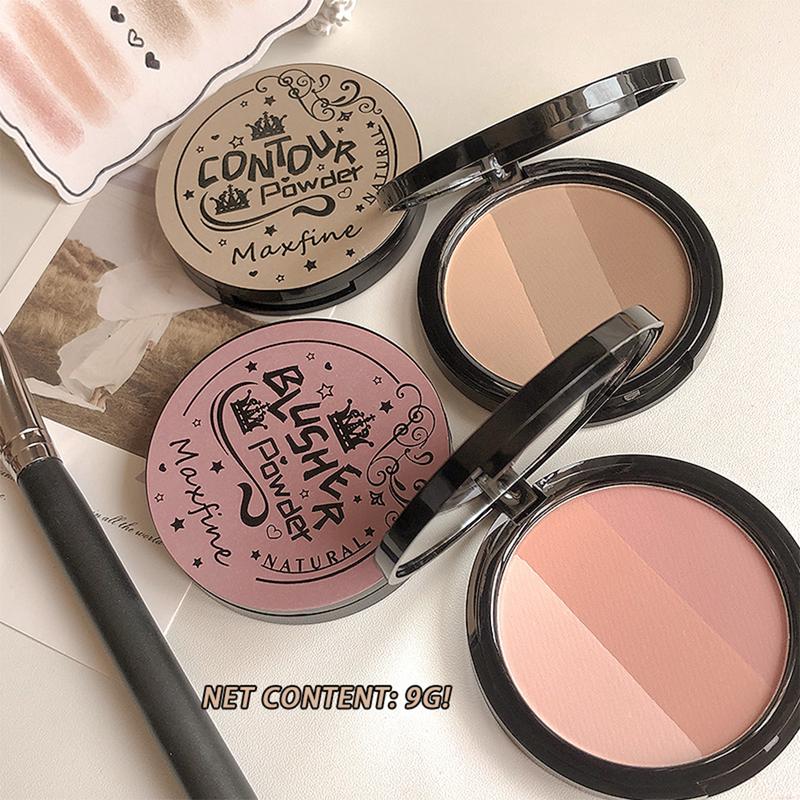 Product Introduction of 3 Colors Contouring Blush Powder Palette Cosmetic Long Lasting Natural Stereoscopic Face Shading Powder Contour Powder Palette 28