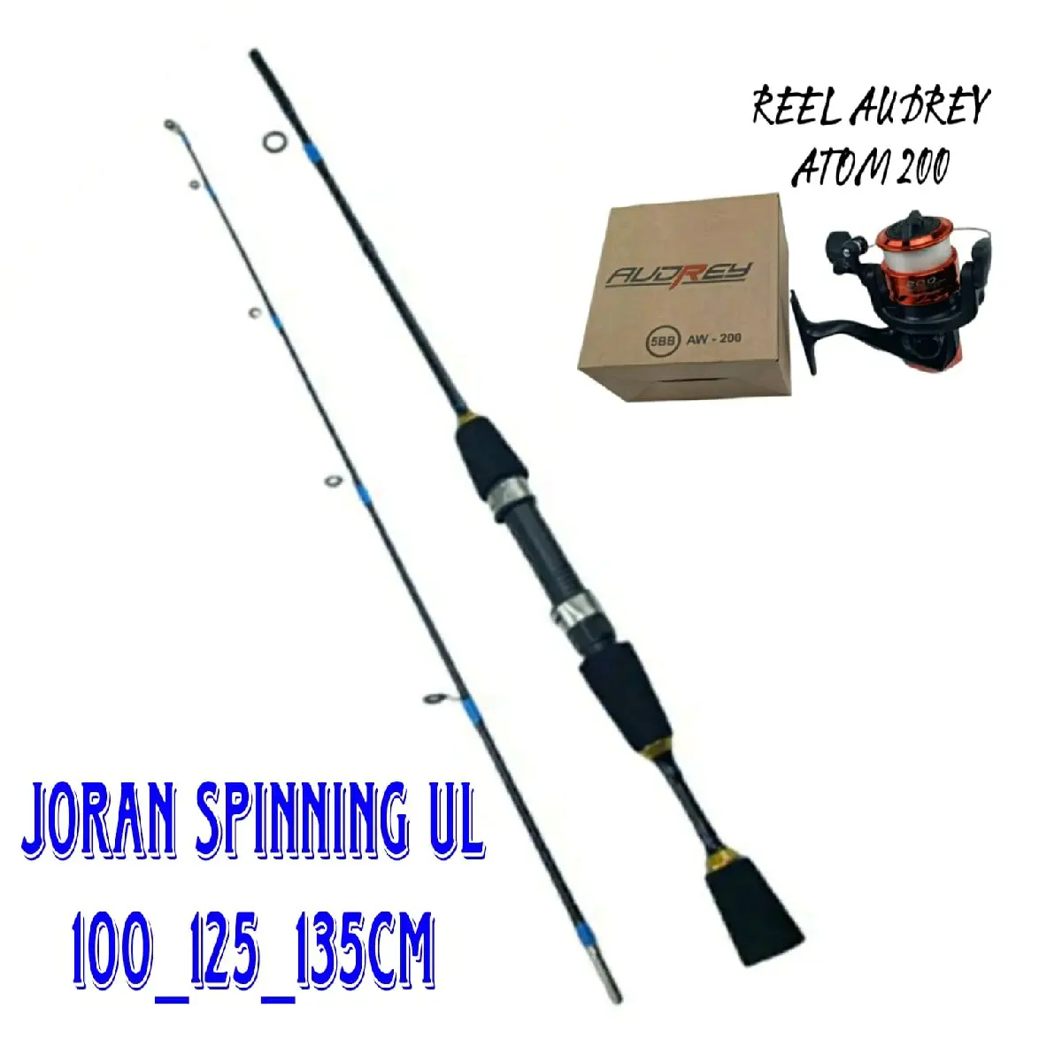 Satu Set Joran Pancing Murah Ultraligh UL Ajiro Fujhira Fiber solid Pj 100_125_135cm
