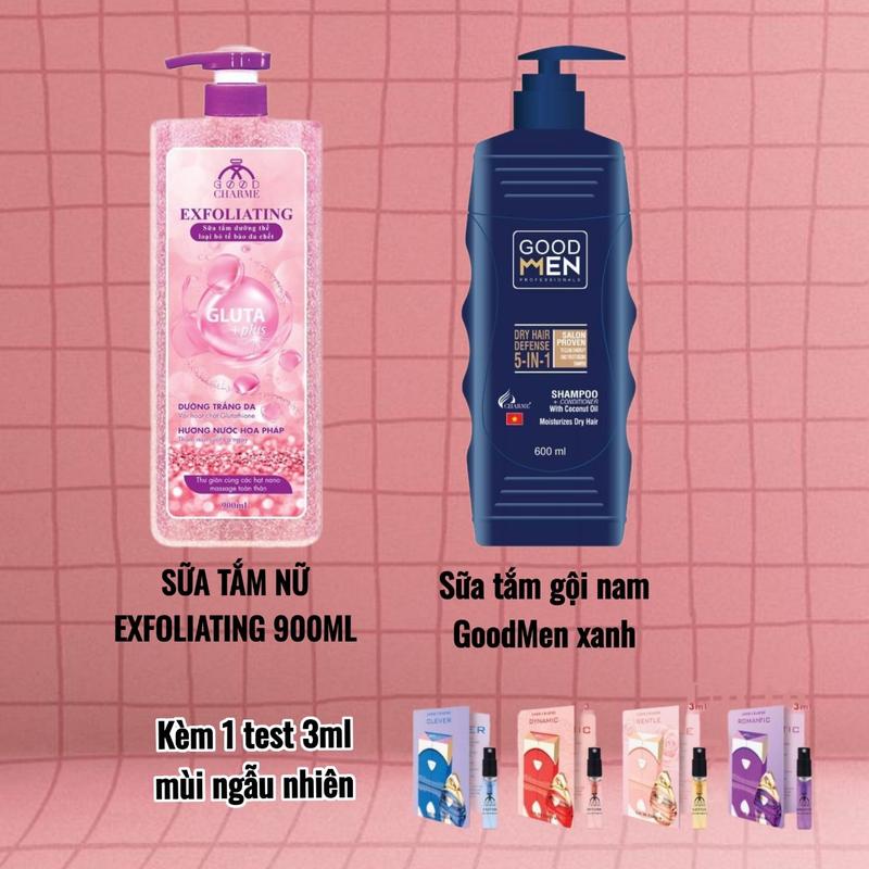 SỮA TẮM GOOD CHARME EXFOLIATING 900ML - GOODMEN XANH 600ML ( KÈM 1 TEST NƯỚC HOA 3ML MÙI NGẪU NHIÊN ) Dưỡng Da Body Dưỡng Body