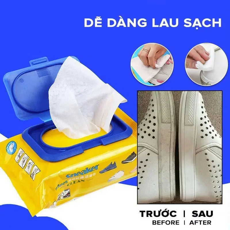 ￼Combo 5 bịch khăn giấy ướt lau giày Choice NTG103 sạch tiện dụng (1 bịch 30 tờ) 7