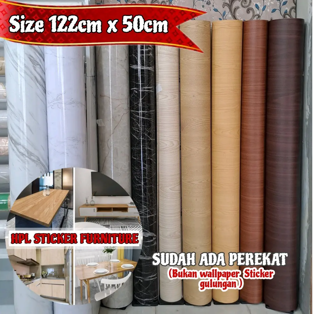 PELAPIS FURNITUR | KERTAS SHEET PELAPIS FURNITUR SUDAH ADA PEREKAT | HPL STICKER