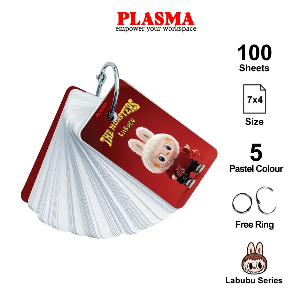 [Labubu Series] FLASH CARD 100 Lembar Candy Colour Paper Notebook Warna ...