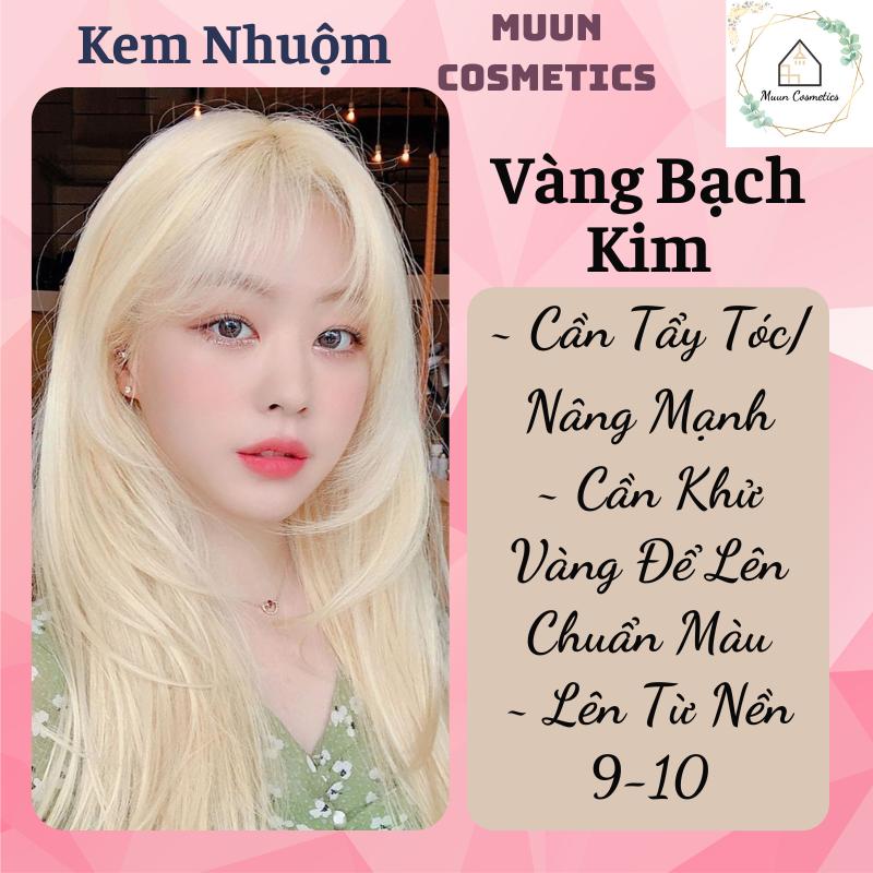 Thuốc Nhuộm Tóc Màu Vàng Bạch Kim (Tặng Kèm Oxy Trợ Nhuộm + Chụp Tóc + Bao Tay)