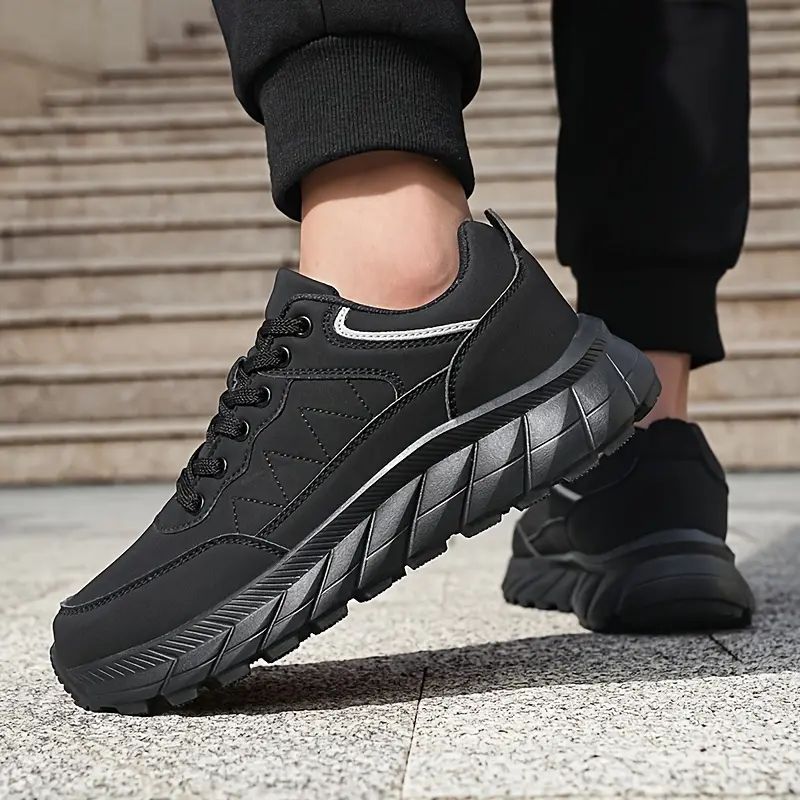 Men's Durable Synthetic Ankle Boots - Comfortable Lace-Up Hiking Boots with Breathable Fabric Lining & Cushioned Insole, Non-Slip PU Sole for Urban Outdoor Trekking, Round Toe Design, Trekking Footwear | Modern Boot Design, Hiking Shoes 8