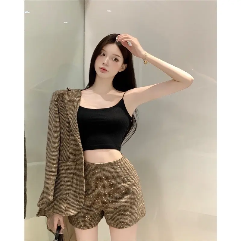 Áo hai dây croptop sợi dây nhỏ dáng ôm body siêu hách dáng thun may hai lớp loại đẹp Nữ Voi ba 8