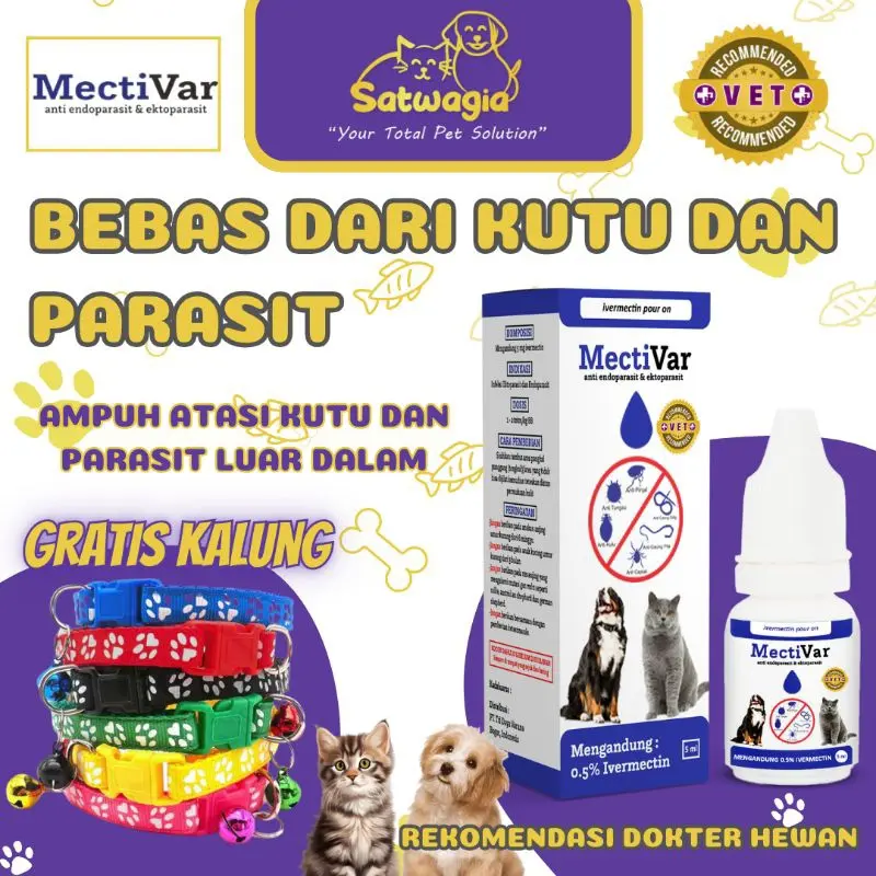 Satwagia - MectiVar Obat Tetes Kutu Cacing Anti Parasit Anjing Kucing