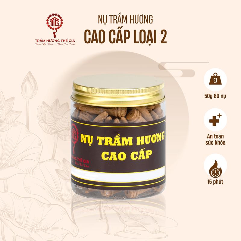   Loại 2  Nụ Trầm Hương  Hộp 50g - 80 Nụ  - Thơm ngọt sâu   mua 2 hộp tặng đế thác  Dầu Thơm Phòng Dầu Thơm Nước Hoa - Trầm Hương Thế Gia nutram  huong 