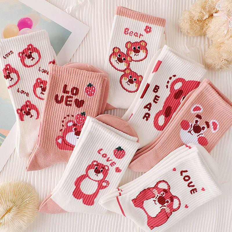 Product Introduction of cổ cao vừa in họa tiết gấu hồng hoạt hình phong cách hàn quốc dễ thương thời trang thu đông cho nữ M117 1
