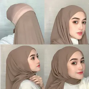 Pashmina Instan Oval Inner Ceruty Babydoll Jilbab Muslim Ceruti Karet Hitam Ciput Bahan Ceruty Baby Doll Praktis Nyaman Dengan Inner Blong Tanpa Jahitan Karet
