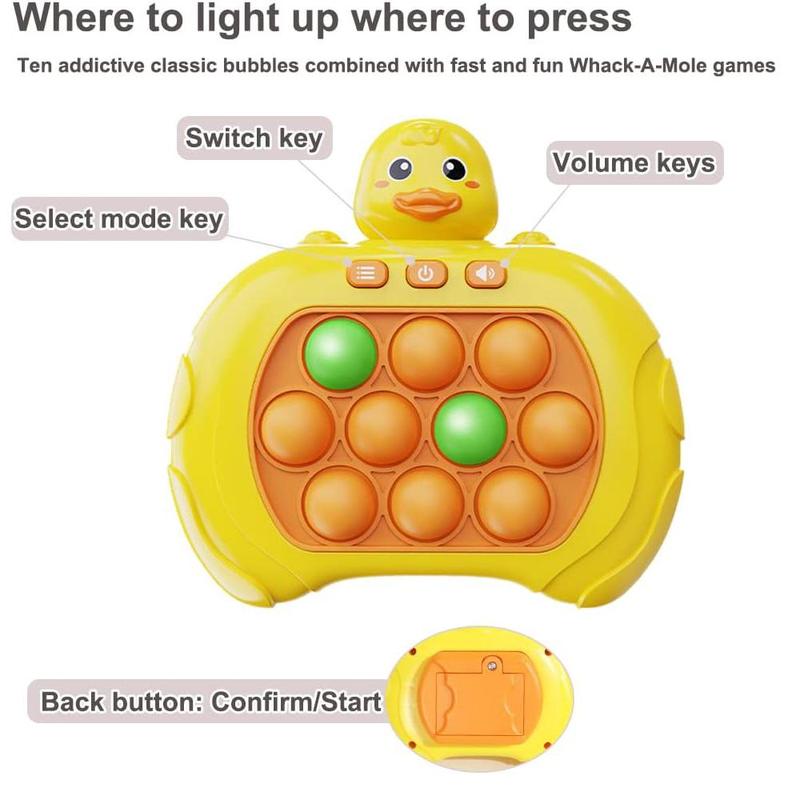 Cute Duck Design Quick Pop it Game Toy, Decompression Breakthrough Puzzle Pop Game Machine, Anxiety & Stress Relief Toy for Kids & Adults 3