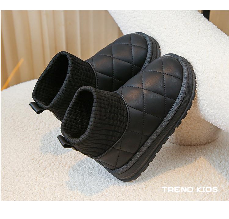 Product Introduction of Children's Boots Sock Style Snow Boots Girls Short Boots Kids Cute Sewing Autumn Winter New Warm Cotton Shoes for Boys Unisex PU 8