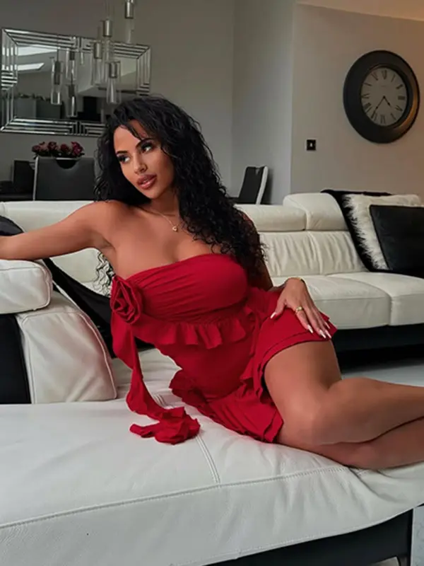 Women's Tube Top & Skirt Two-piece Set, Fashion Casual Strapless Top & Skirt for Daily Outdoor Wear, Ladies Clothes for All Seasons 5