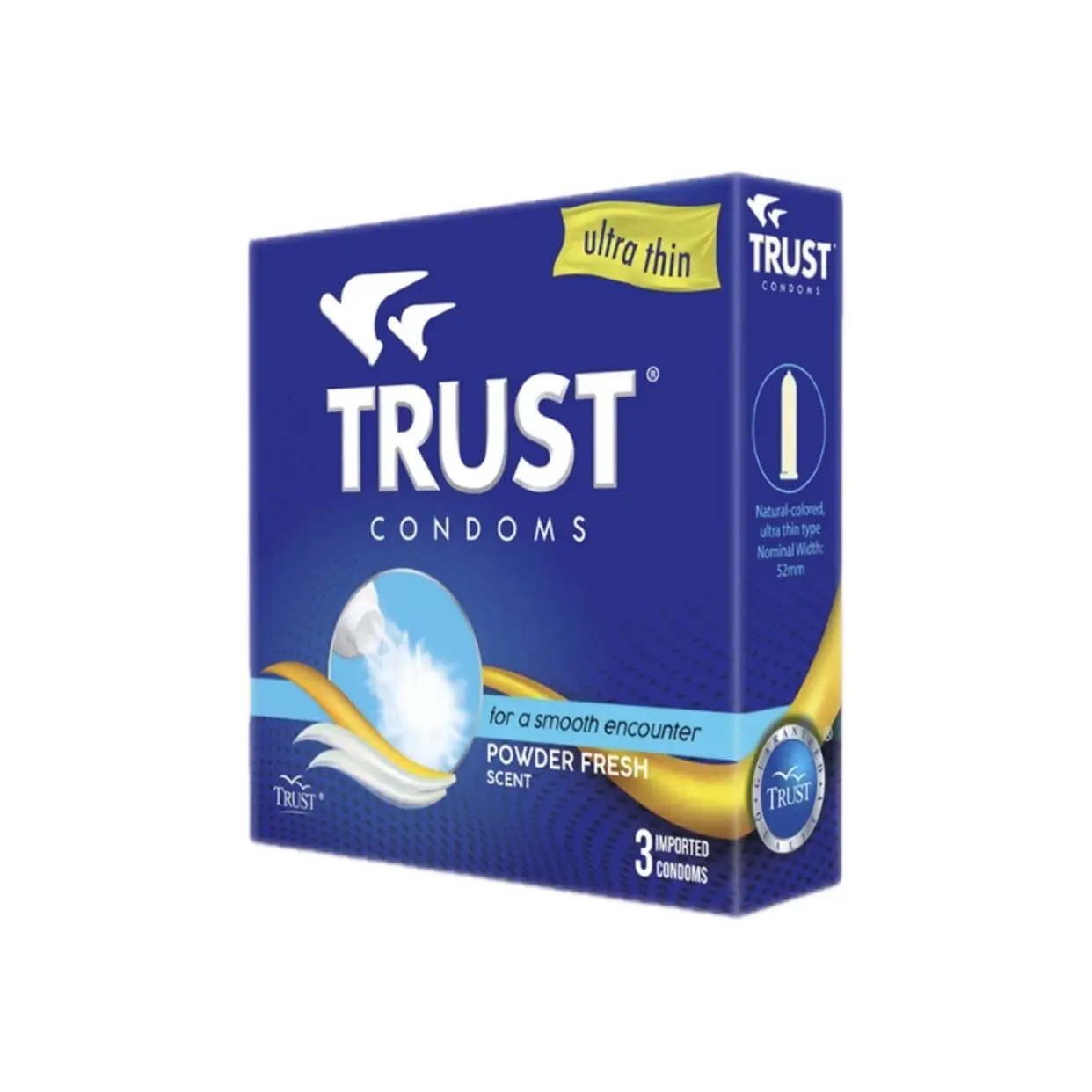 TRUST CONDOM ULTRA THIN 1 PACK (3 PCS) DISCREET PACKAGING Smooth ...
