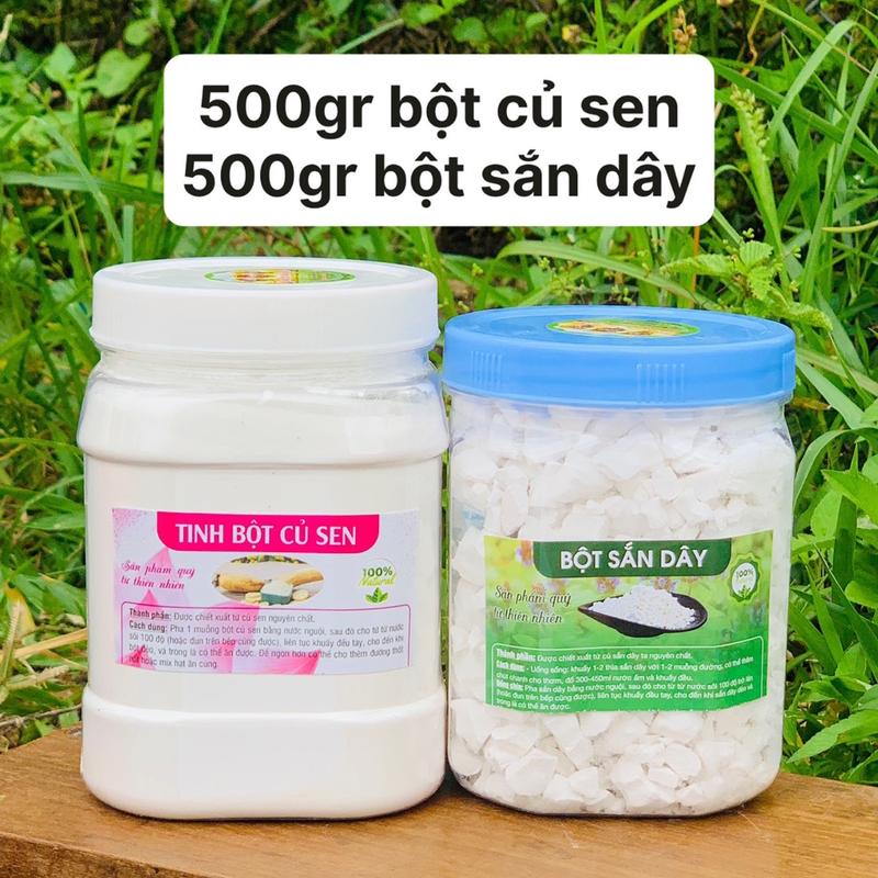500gr Tinh bột củ sen 500gr Bột sắn dây Ba mẹ con nhà Ngọc Đồ Uống Chua