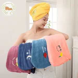 Handuk Keramas Model Kancing Microfiber Handuk Pengering Rambut Head Towel Fast Dry Hair Handuk Kepala