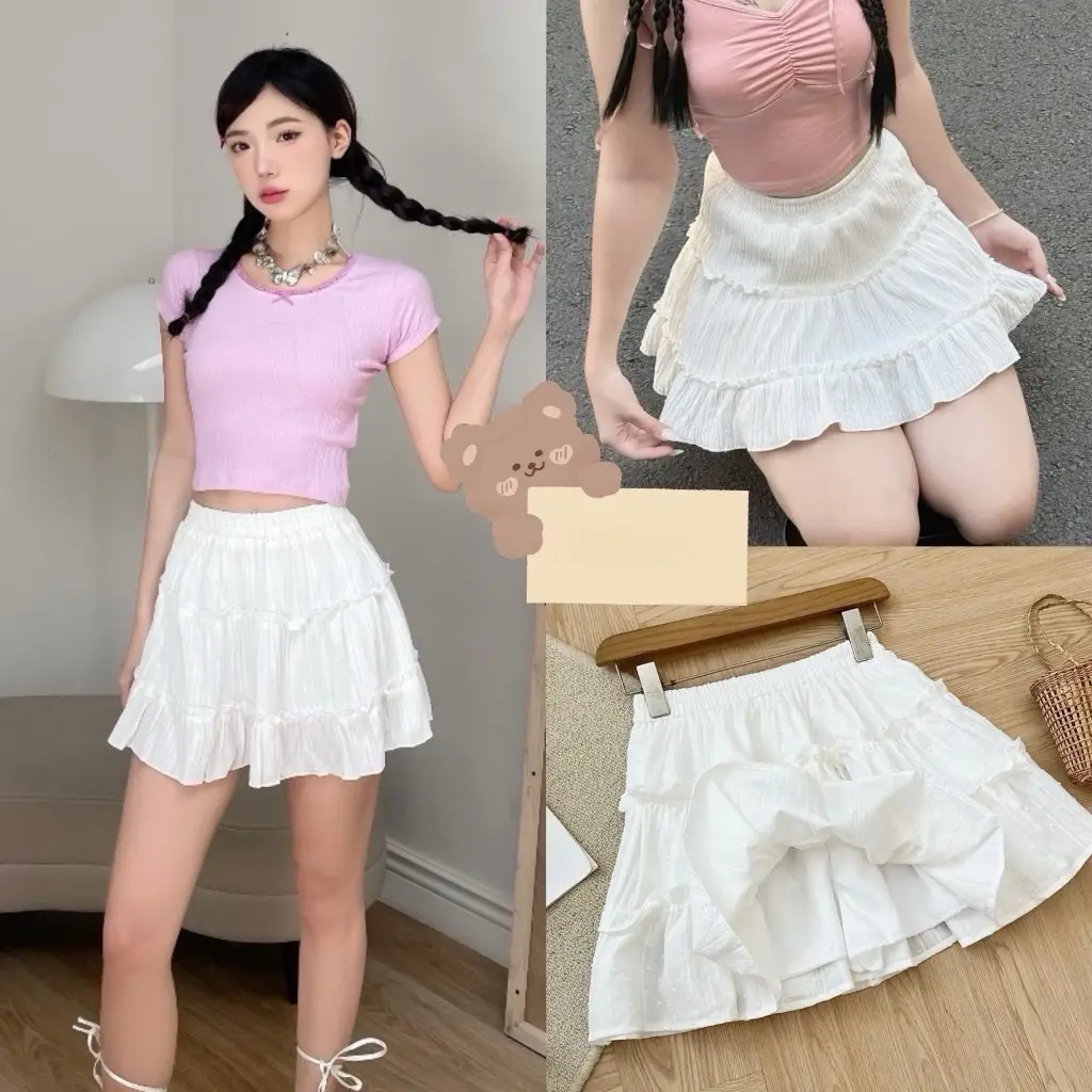 Váy bigsize 3 tầng (509) chất liệu thun xốp nhật có quần bảo hộ kín đáo nhiều màu mặc trẻ  trung S2