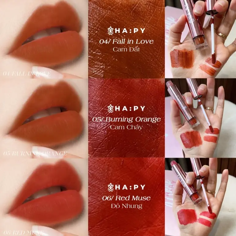 Son Hapy siêu lì lâu trôi 3.5ml- Phiên bản son Roses mẫu mới 5