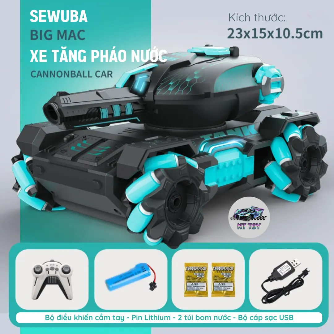 Xe bọc thép điều khiển từ xa phóng hạt nở đối chiến đa người xoay 360 độ