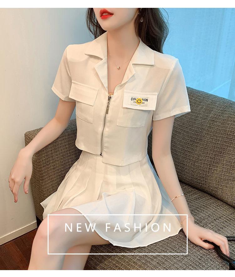 Product Introduction of Bộ Đồ Ngắn Tay Thanh Lịch Chống Lão Hóa Mới Mùa Hè 2024 Áo Khoác Ngắn + Chân Váy Xếp Ly Bộ Đồ Hai Mảnh Hợp Thời Trang Cho Nữ Top 7