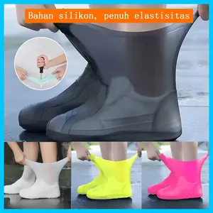 Sepatu tahan air Ukuran 36-46 Bahan karet, elastisitas kuat