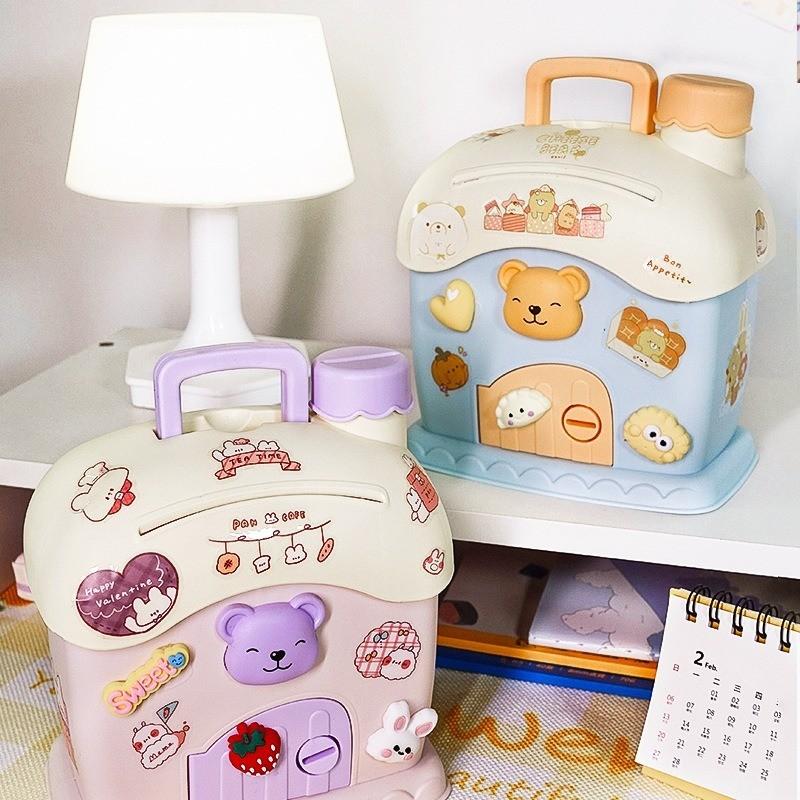 DIY Financial Toys Cute Small House Piggy Bank Children's Creative Money Saving Jar Cute Room Decoration Cash Coin Box Birthday Gift 7