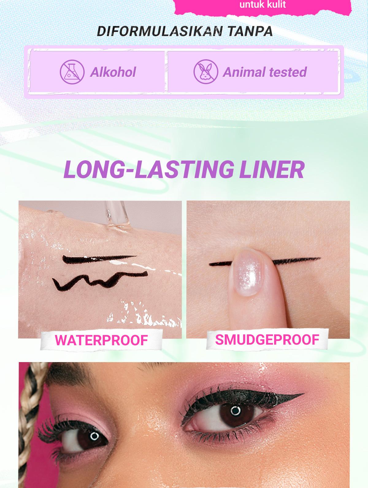 DAZZLE ME Lock & Wing! Duo Eyeliner Series Hyper Stay and Hyper Slim Smudgeproof Transferproof Waterproof Eyeliner Expert Tip DAZZLE ME Lock & Wing! Duo Eyeliner Series Hyper Stay and Hyper Slim Smudgeproof Transferproof Waterproof Eyeliner Expert Tip