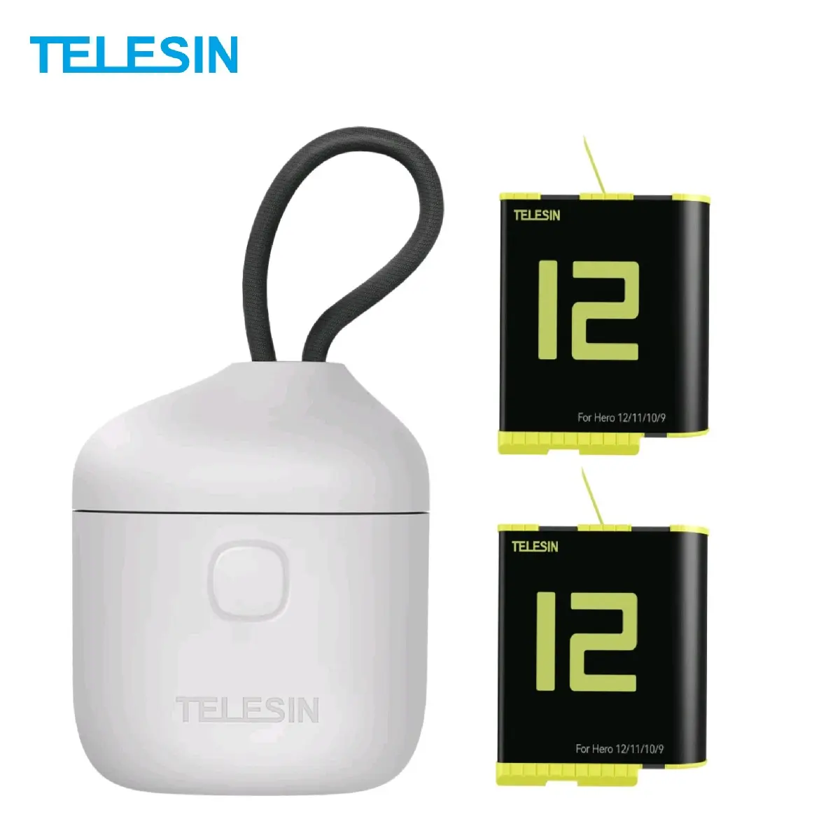 TELESIN 2-Pack Batteries Allin Box / All In Box USB Charger for GoPro Hero 12/11/10/9 Action Cam