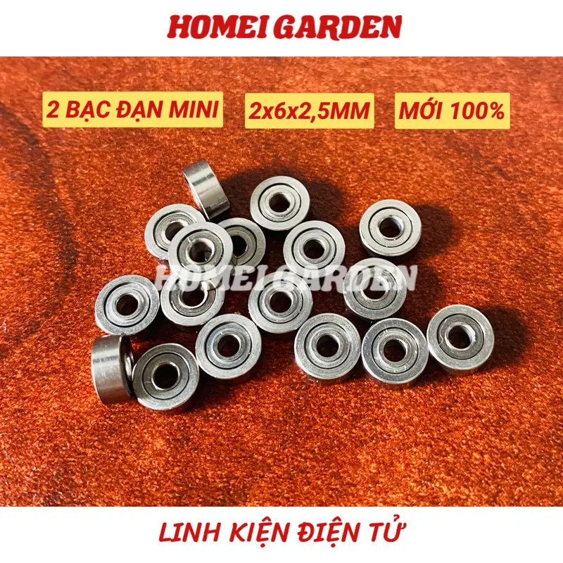 2 bạc đạn mini trục 2mm đường kính 6mm kích thước 2x6x2.5mm làm mô hình DIY - HM0118 0