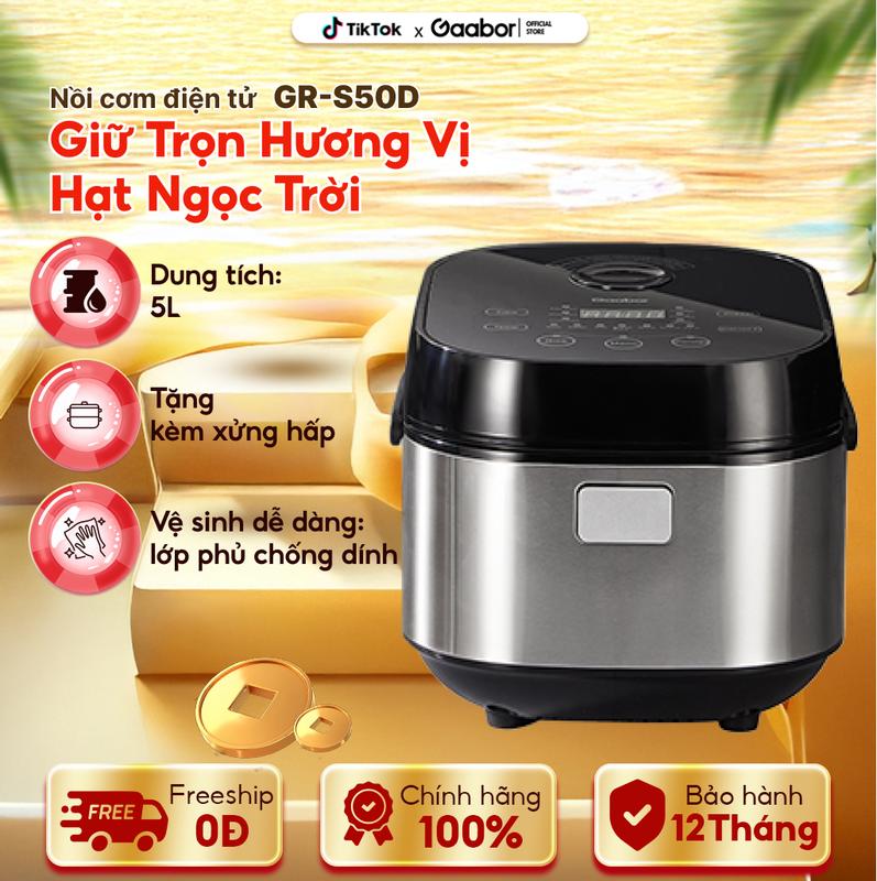 Nồi cơm điện điện tử thông minh Gaabor GR-S50D dung tích lớn 5 lít lòng nồi 1.8 lít dùng cho 4 người 13 chế độ nấu và hẹn giờ chống dính cao cấp Nấu Cơm Cooker Nấu Ăn nồi cơm mini