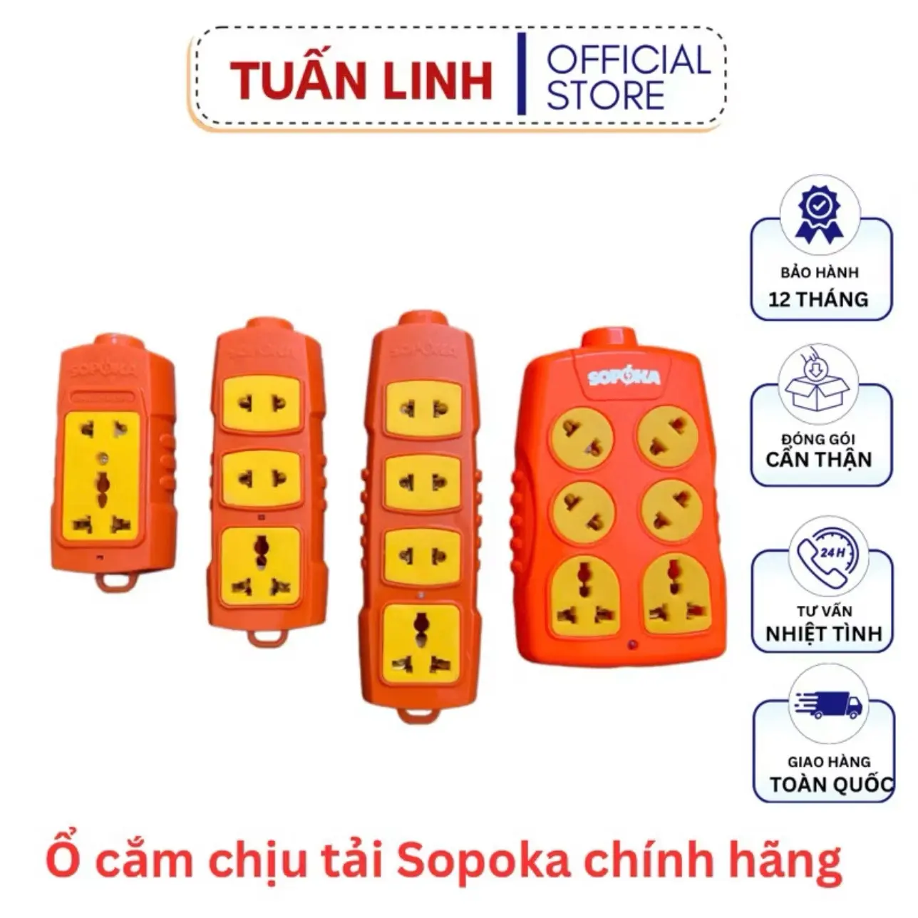 ￼Ổ Cắm Chịu Tải Cao Sopoka 6000W – An Toàn, Bền Bỉ, Phù Hợp Thiết Bị Công Suất Lớn - BH 2 Năm