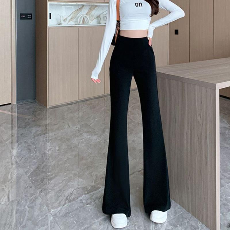 Quần ống loe nữ cạp lưng cao dáng dài form ôm legging tôn dáng co giãn Denim Ong Women - Đen