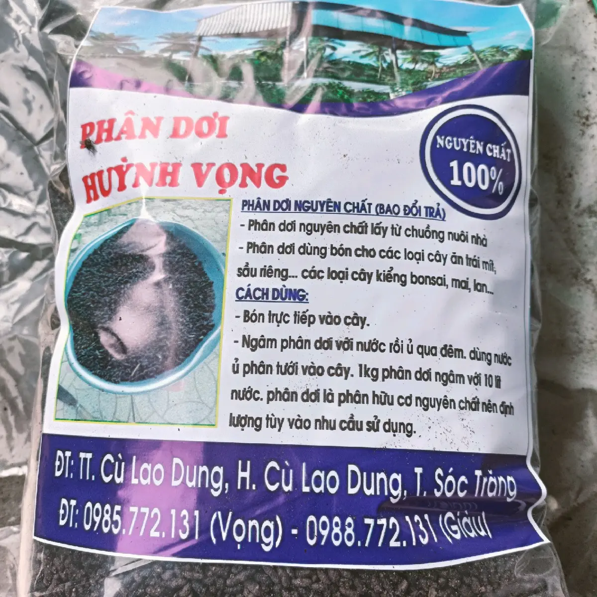 4kg Phân Dơi Nguyên Chất lấy từ chuồng nuôi nhà cam kết nguyên chất ( Bao đổi trả)