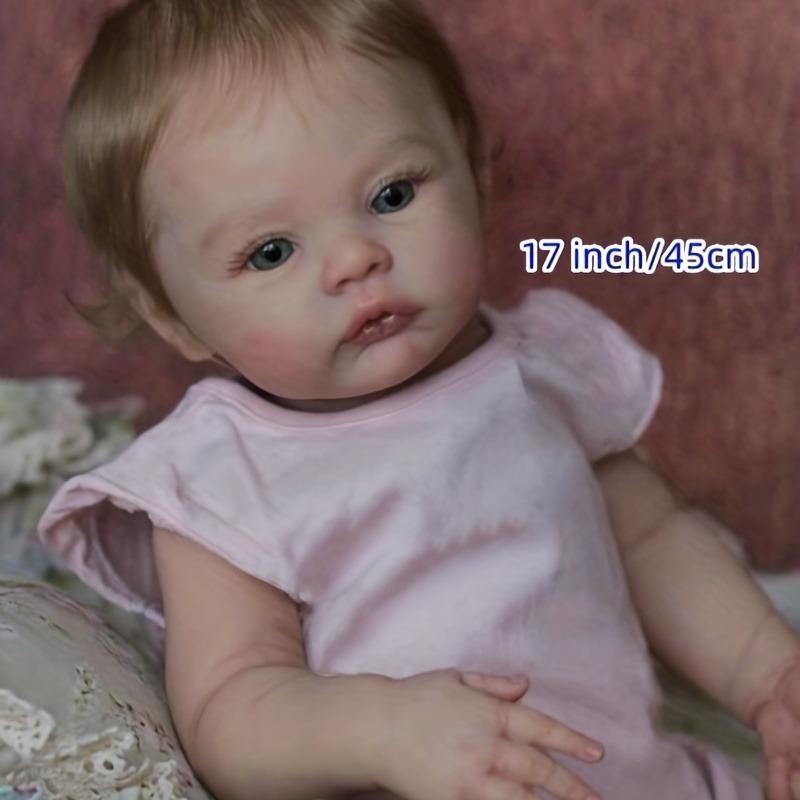 45cm Realistic Newborn Doll, Reborn Baby Doll 17 Inch Soft Reborn Toddler Doll, For Kid Dress Up Play House, Christmas Gift, Santa Presents, Kids Toys 1