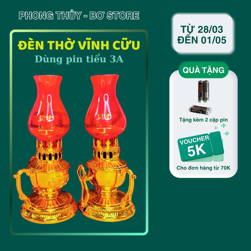 Combo 2 Đèn Thờ Vĩnh Cửu Dùng Pin Sang Trọng Decor Decor Phòng Trang Trí Nhà