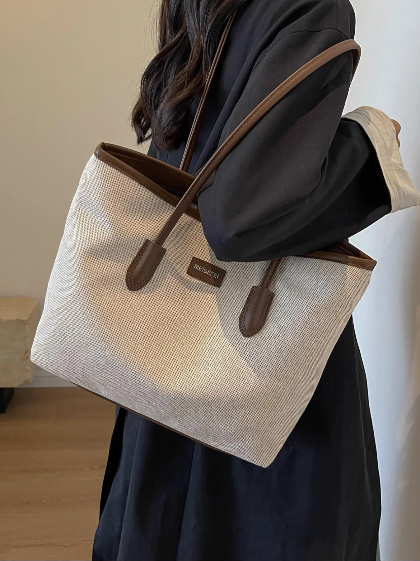 Elegant Minimalist Everything Tote Bag for Women, Trendy Large Capacity Shoulder Bag, Chic All-match Shoulder Bag for Daily Use, Work Bag for Women & Girls, Ladies Purse