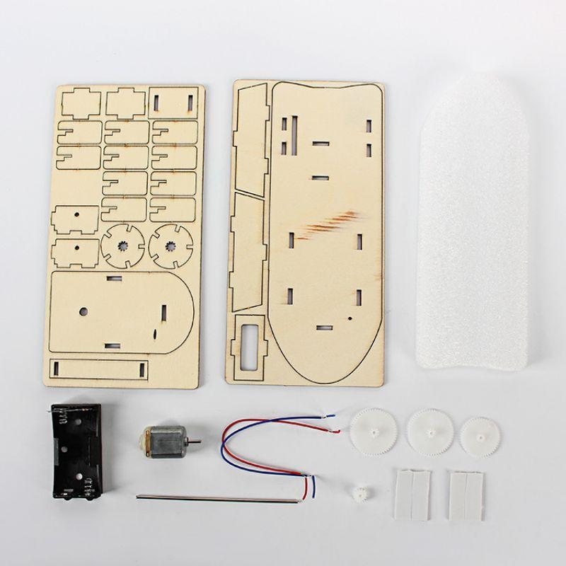 Kapal Mainan Anak Diy Mainan Kapal Rakit Elektrik Puzzle Kapal Kayu Elektrik 5