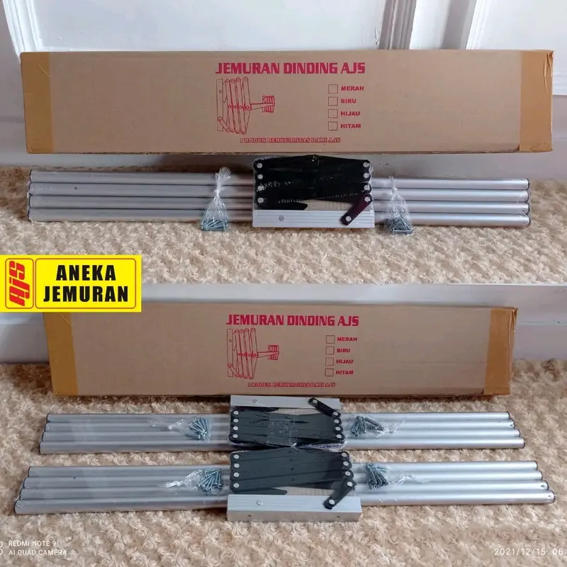 JEMURAN DINDING LIPAT MURAH  Besi Biru Hijau 3