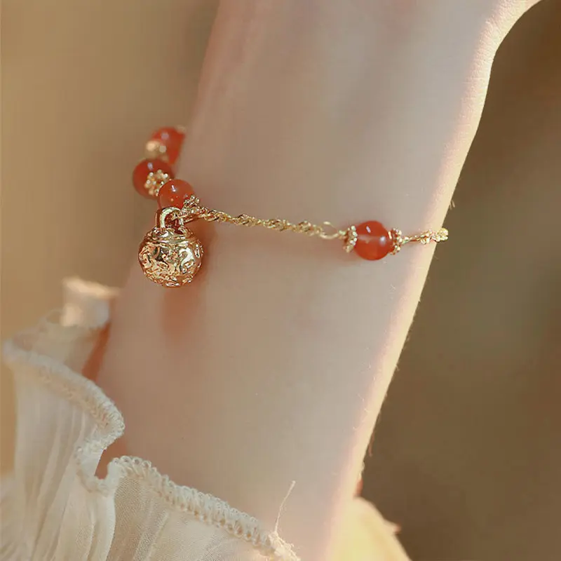 【Sktlz】 Red Beads Rabbit Bracelet Women's Fashion Valentine's Day Gift Bracelets Chain 8