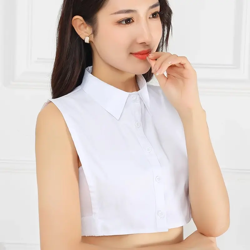 Spring, autumn and winter versatile fake collar women's shirt shirt solid color new bottom fake collar Korean version fashion inner fake collar