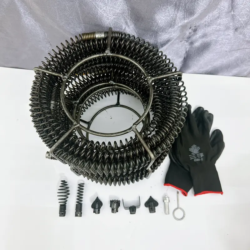 Bộ Dây Thông Tắc Cống Lò Xo Dùng Cho Máy Khoan ( Gồm Dây Lò Xo Phi 16 + 6 đầu thông + 1 đầu kết nối ) 2