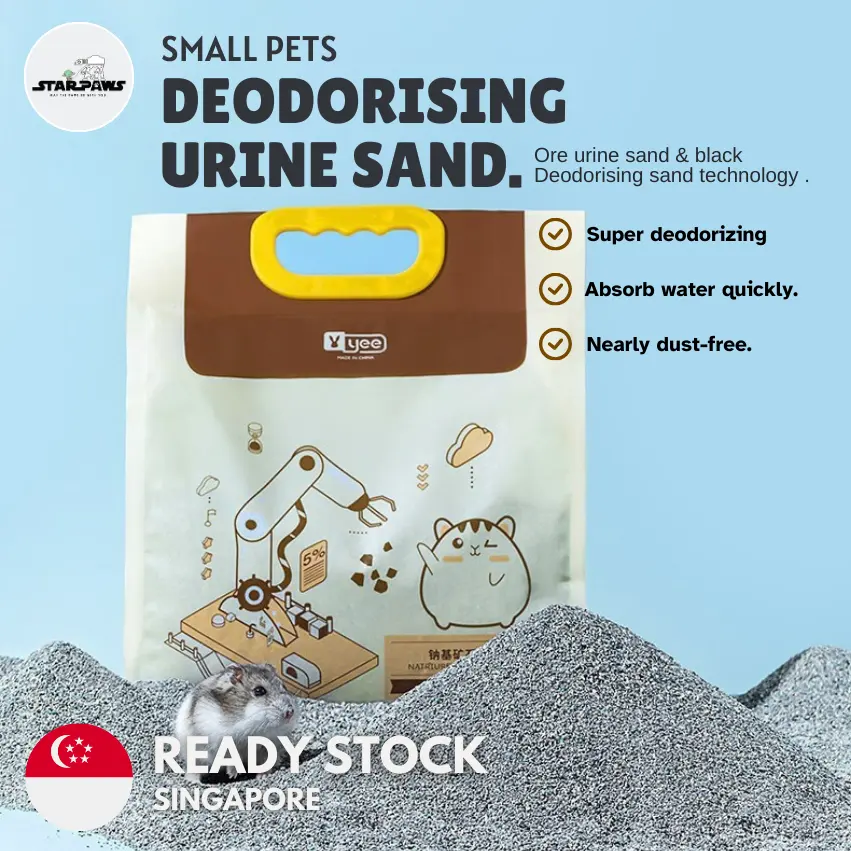 YEE Small Pets Urine Sand || For Hamster, Chipmunks, Phodupus & Other Small Pet || Odour Removal & Cooling Sand